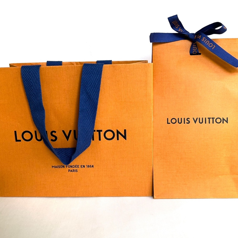 LOUIS VUITTON Fragrance Perfume Empty Box and Paper Bag and Blue Ribbon Full Set